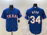 Men's Texas Rangers #34 Nolan Ryan Royal Cool Base Stitched Jersey,baseball caps,new era cap wholesale,wholesale hats